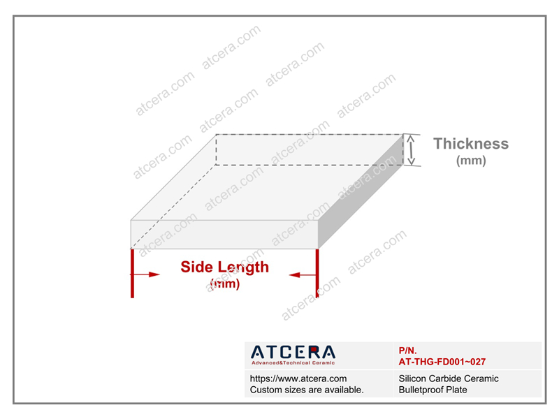 Drawing of Silicon Carbide Ceramic Bulletproof Plate