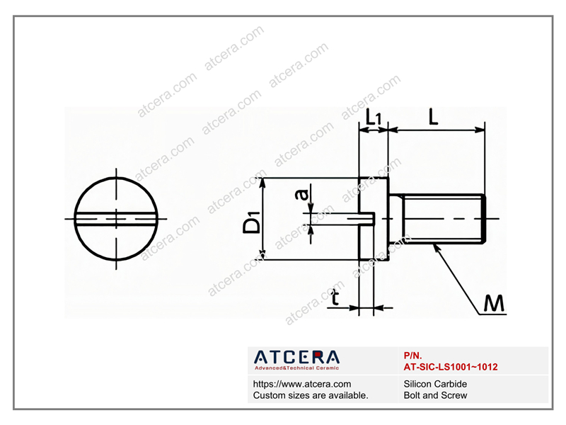 Drawing of Silicon Carbide Bolt and Screw